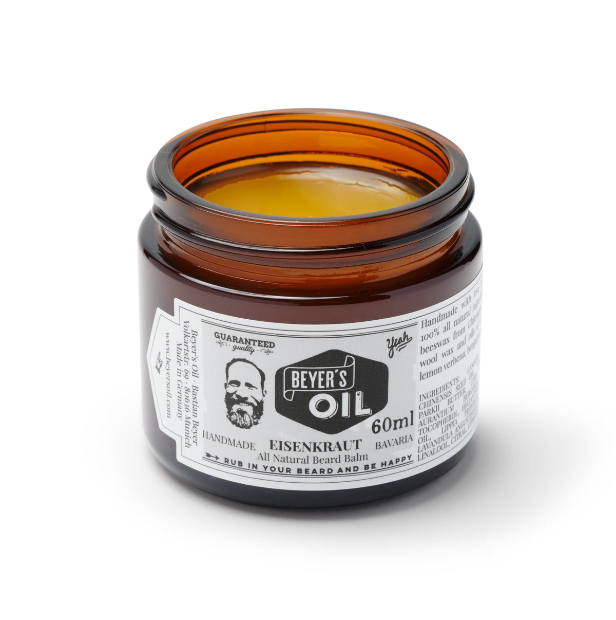 Beyer’s Oil Bartbalsam Eisenkraut Tiegel Offen